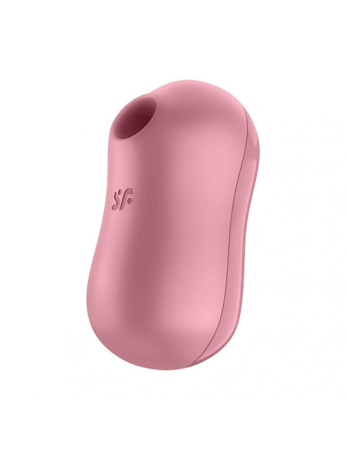 Stymulator Cotton Candy (Light Red) - Wibrator łechtaczkowy z falą powietrzną, wodoodporny i dyskretny, 11 fal, 12 wibracji
