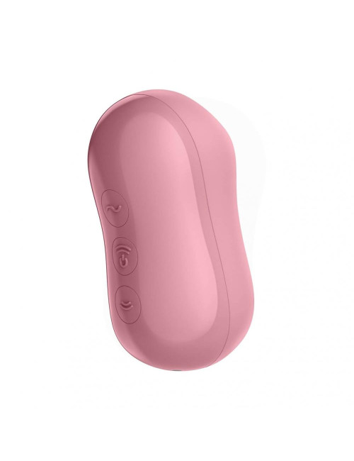 Stymulator Cotton Candy (Light Red) - Wibrator łechtaczkowy z falą powietrzną, wodoodporny i dyskretny, 11 fal, 12 wibracji