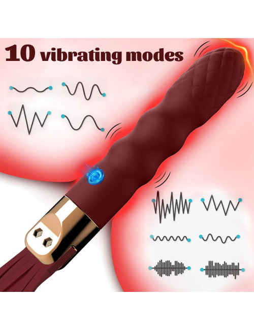 Virbating Flogger - Zabawka analna z wibratorem, 10 funkcji wibracji, wodoodporna