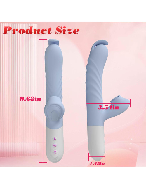 Silicone Vibrator 7 Powerful Modes - 
Flapping and 7 Thrusting
Heating