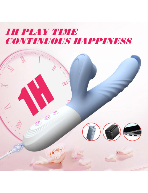 Silicone Vibrator 7 Powerful Modes - 
Flapping and 7 Thrusting
Heating