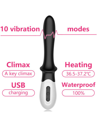 Wibrator-Silicone Prostate / G-spot Massager USB 10 Function / Heating