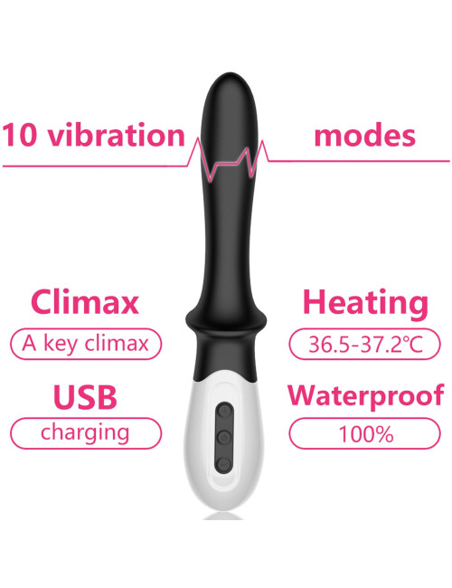 Wibrator silikonowy – stymulator prostaty i G-spot, 10 funkcji, podgrzewanie, wodoodporny USB