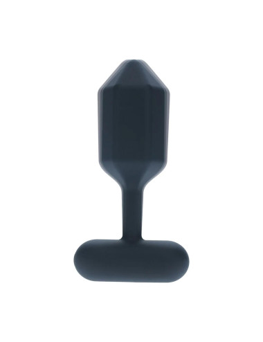Hexagonal Vibrating Silicone Anal Plug - M - Black