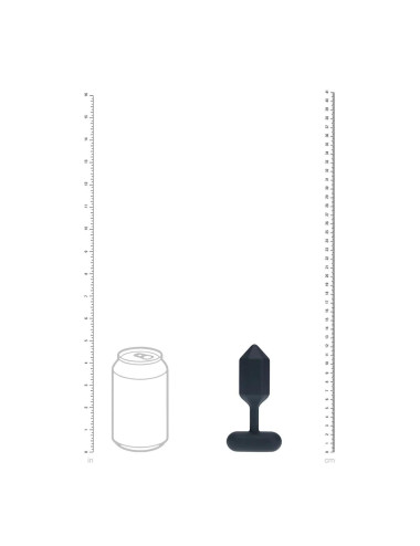 Hexagonal Vibrating Silicone Anal Plug - M - Black