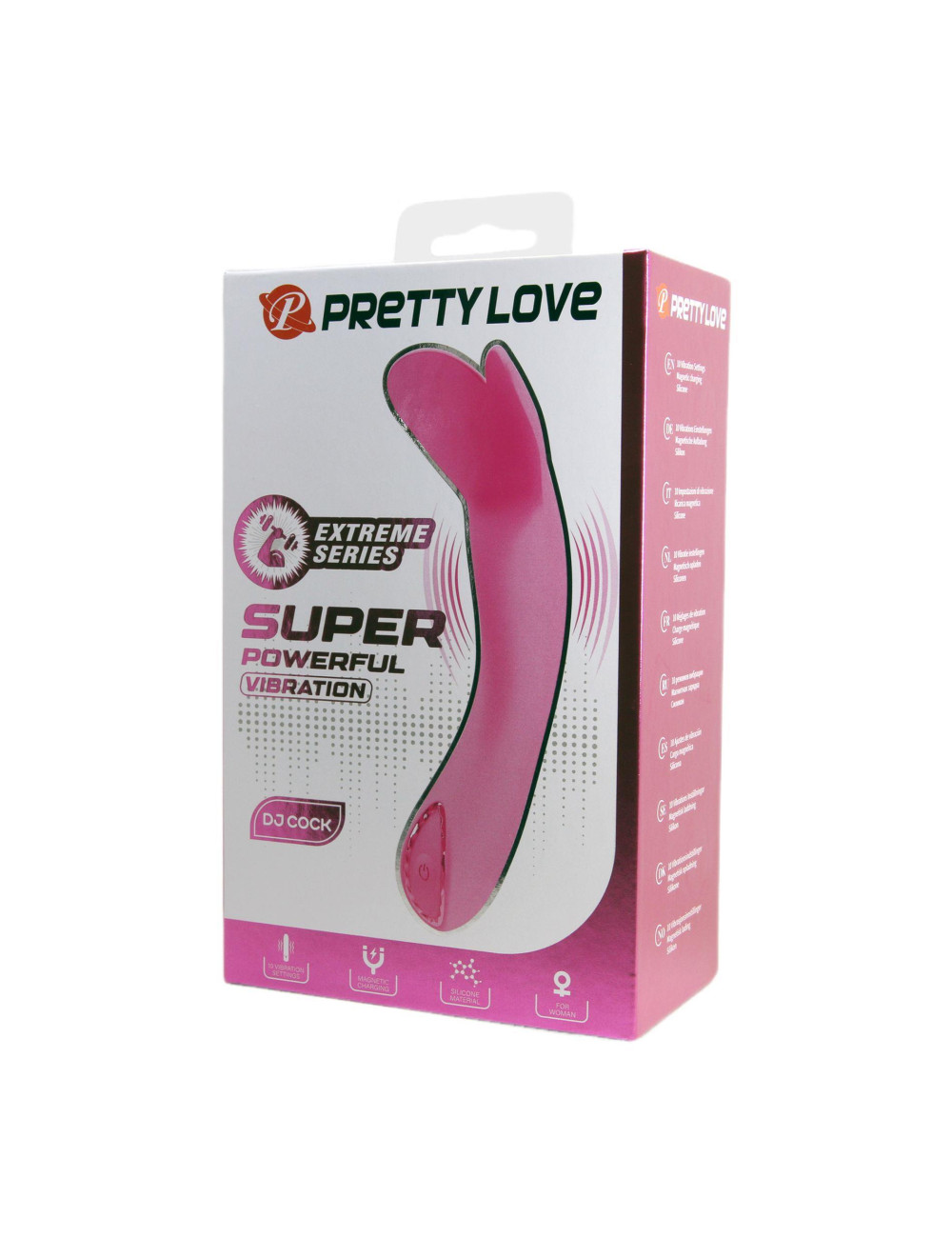 Pretty Love DJ Cock Silikonowy Wibrator z Magnetycznym Ładowaniem
