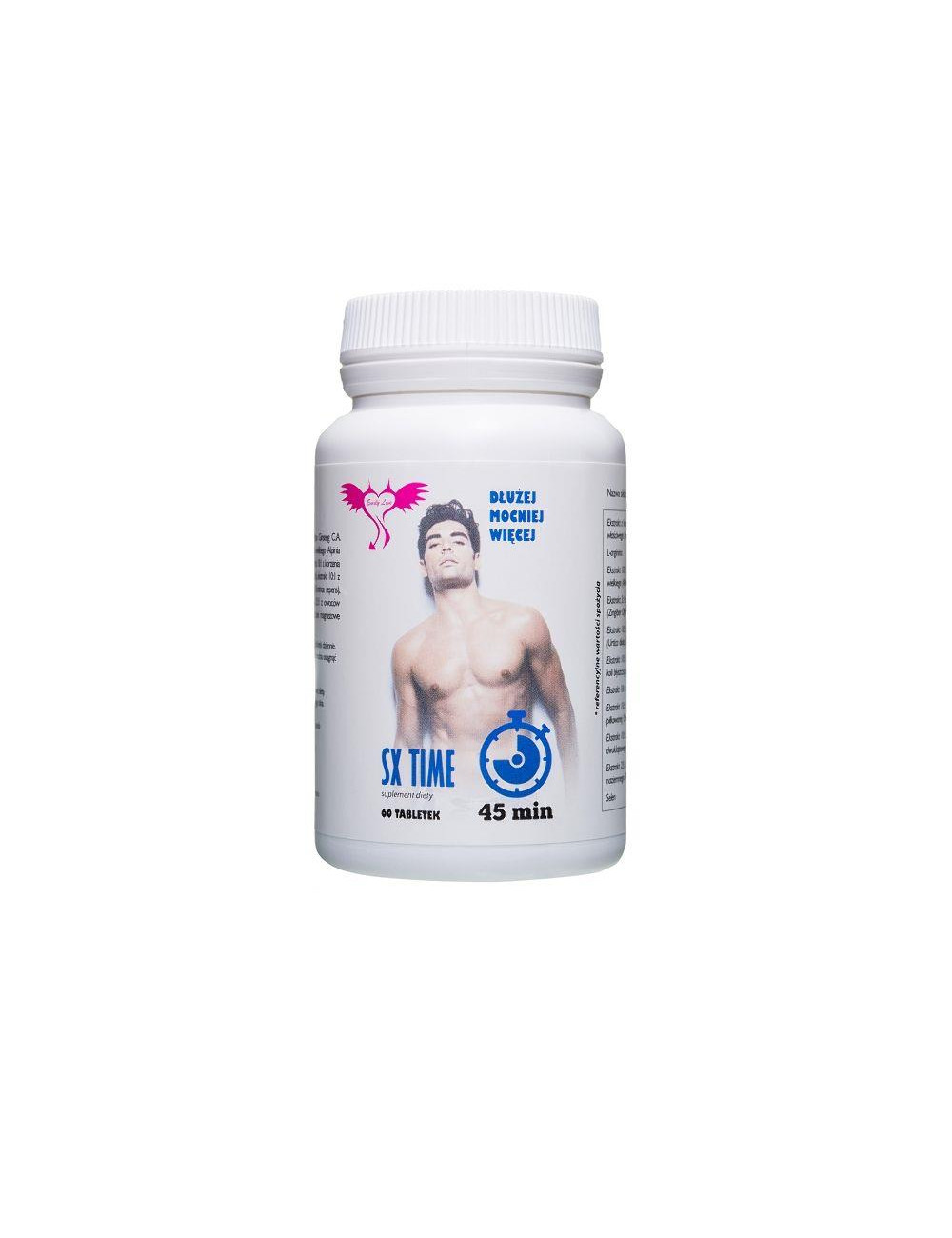 SX Time – Afrodyzjaki dla mężczyzn – Opóźnienie wytrysku, Suplement diety, 60tab