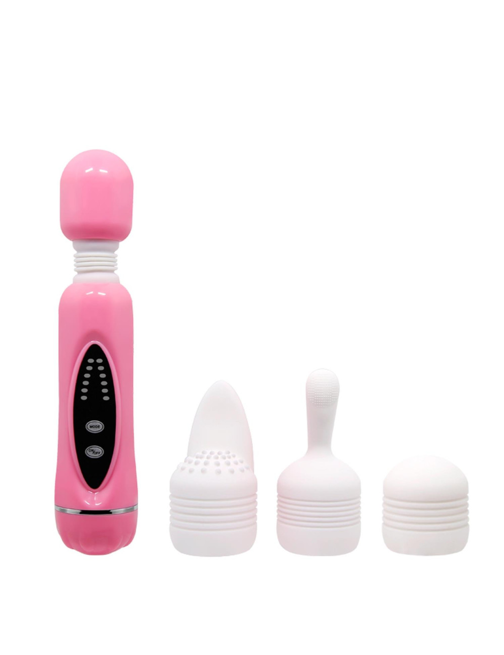 BAILE Magical Massager - Masażer Wibracyjny Różdżka 12 Funkcji, 1+3 Kombinacja, Silikonowe Nakładki - Zabawki/Wibratory/Masażery