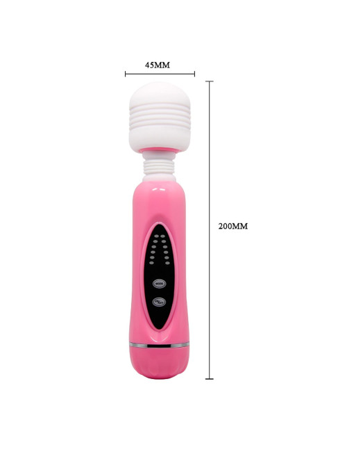 BAILE Magical Massager - Masażer Wibracyjny Różdżka 12 Funkcji, 1+3 Kombinacja, Silikonowe Nakładki - Zabawki/Wibratory/Masażery