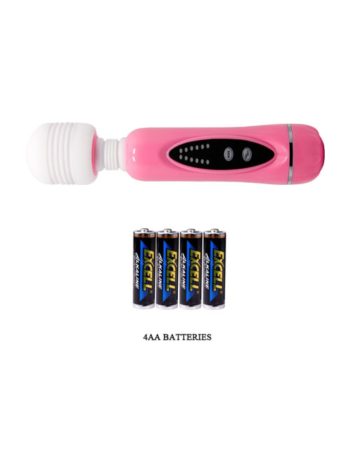 BAILE Magical Massager - Masażer Wibracyjny Różdżka 12 Funkcji, 1+3 Kombinacja, Silikonowe Nakładki - Zabawki/Wibratory/Masażery