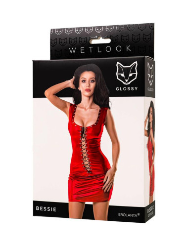 Glossy Bessie dress - red M