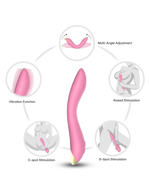 Flamingo Light Pink - Wibrator Punktu G, Silikonowy, 9 trybów, Wodoodporny