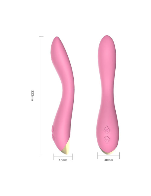 Flamingo Light Pink - Wibrator Punktu G, Silikonowy, 9 trybów, Wodoodporny