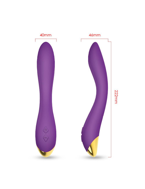 Flamingo Purple - Wibrator Punktu G z silikonem, 9 trybów, wodoodporny, cichy, USB