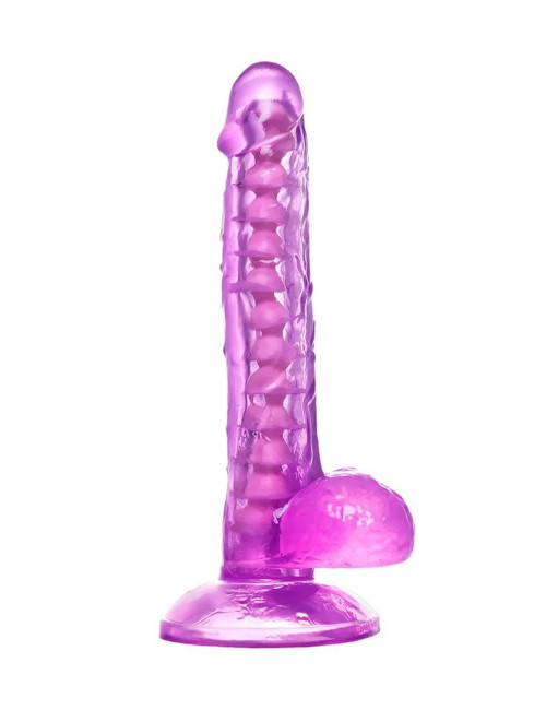A-Toys Celiam – Elastyczne dildo żelowe z przyssawką, fioletowe, 20,5 cm