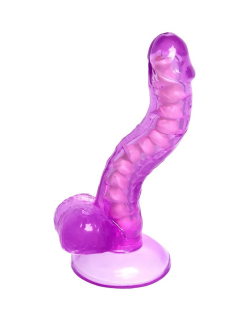 A-Toys Celiam – Elastyczne dildo żelowe z przyssawką, fioletowe, 20,5 cm