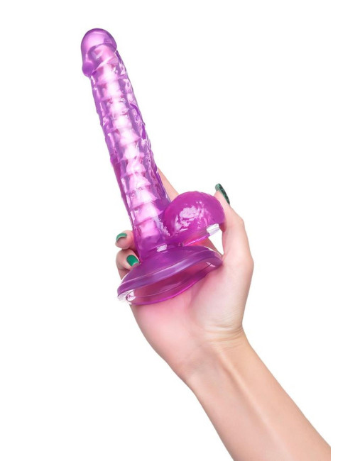A-Toys Celiam – Elastyczne dildo żelowe z przyssawką, fioletowe, 20,5 cm
