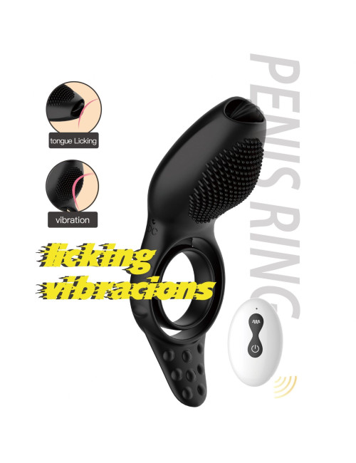 B - Series Cute – Wibracyjny pierścień dla par z funkcją lizania