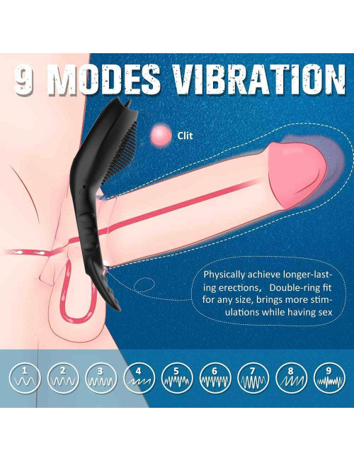 B - Series Cute – Wibracyjny pierścień dla par z funkcją lizania