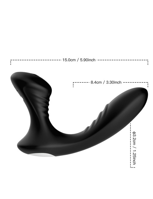 Storm Black Masażer Prostaty Zdalnie Sterowany - Wodoodporny, 9 trybów