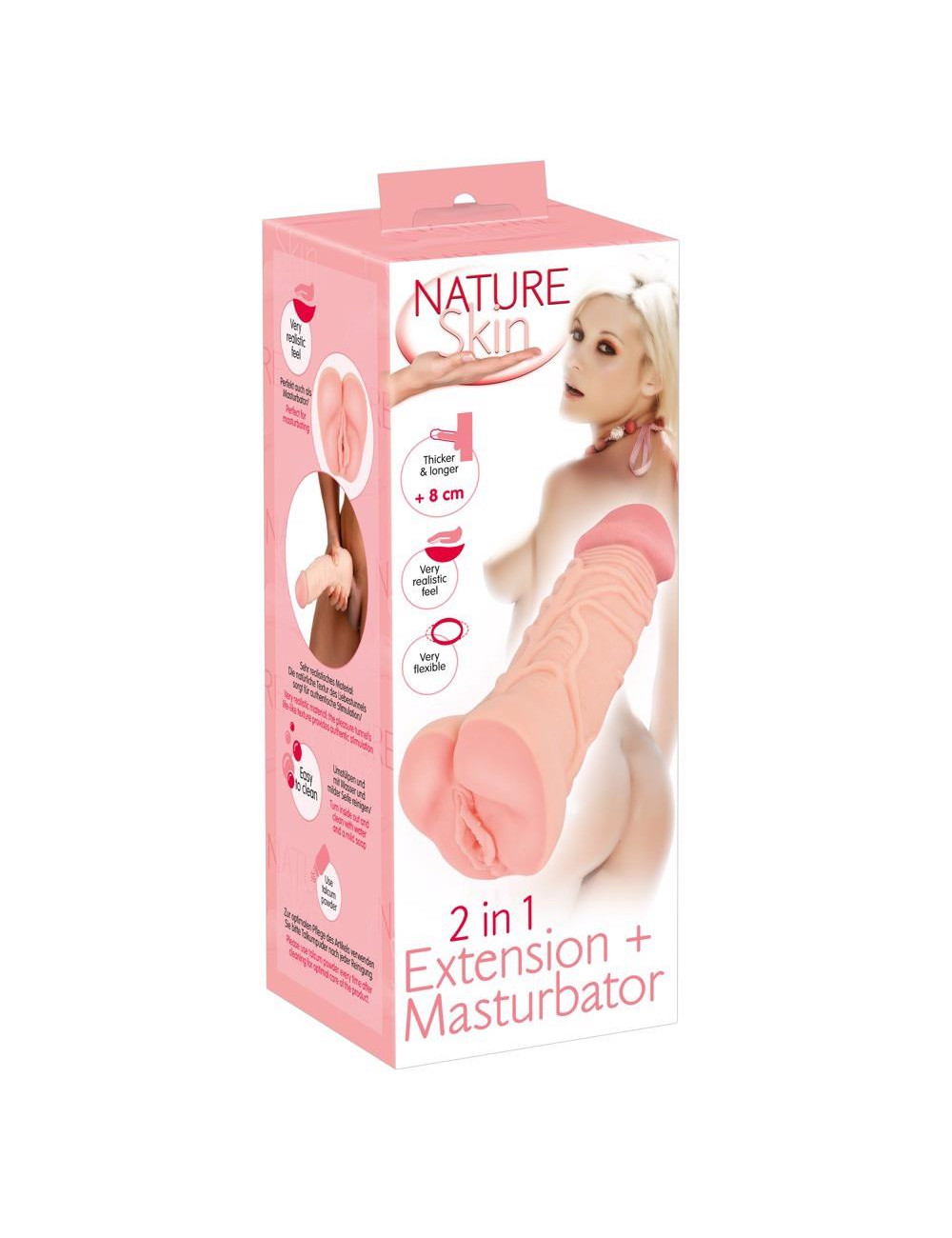 Masturbator i rękaw waginalny Nature Skin 2in1 Extension+Mas
