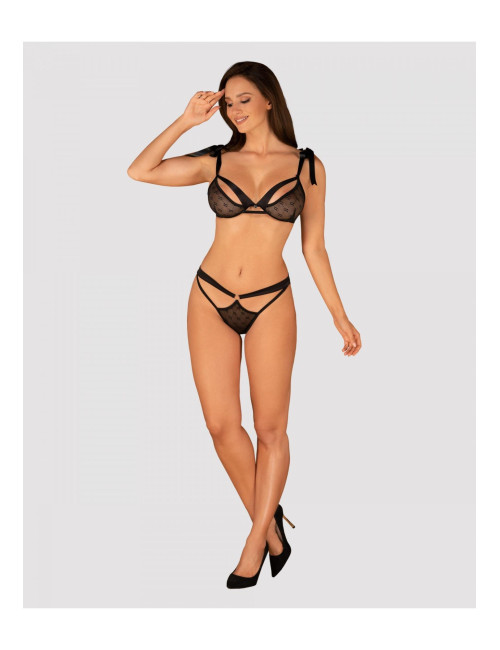 Komplet bielizny Obsessive Czarny S/M