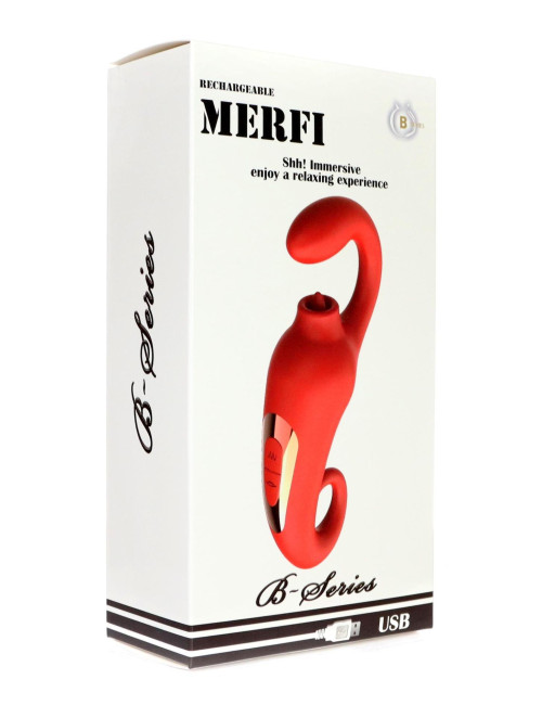 Wibrator Merfi - 10 funkcji wibracji, 10 częstotliwości języczka, USB, wodoodporny