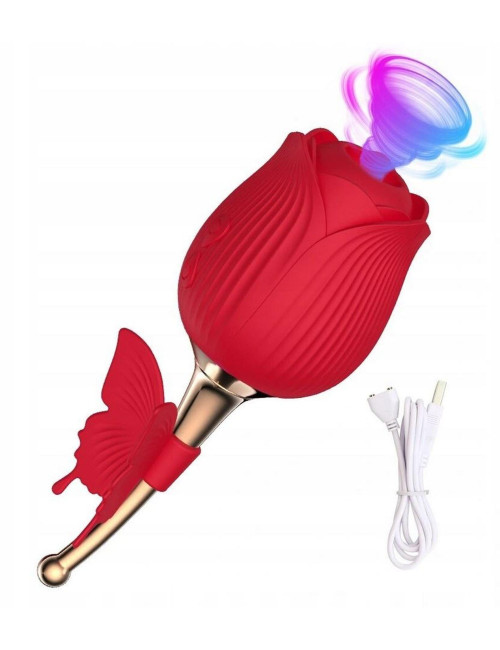 Flirting Partner USB – bezdotykowy wibrator silikonowy z 10 funkcji (stymulator powietrzny i wibracje)