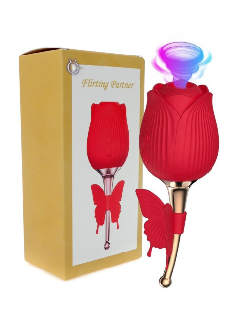 Flirting Partner USB – bezdotykowy wibrator silikonowy z 10 funkcji (stymulator powietrzny i wibracje)