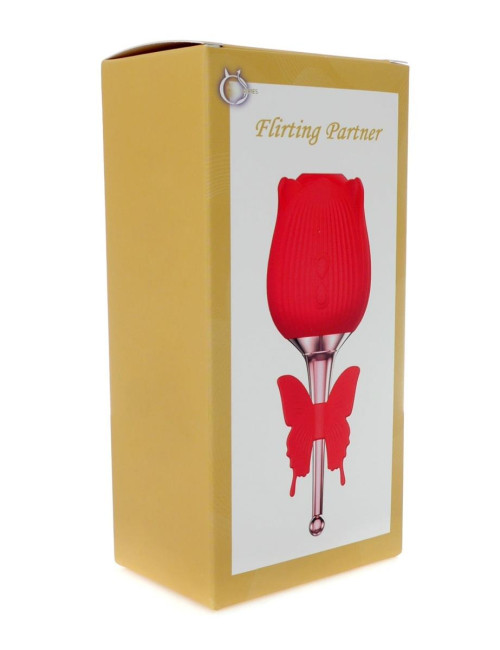 Flirting Partner USB – bezdotykowy wibrator silikonowy z 10 funkcji (stymulator powietrzny i wibracje)