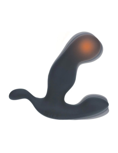 Podgrzewany wibrujący masażer prostaty z silikonu - czarny