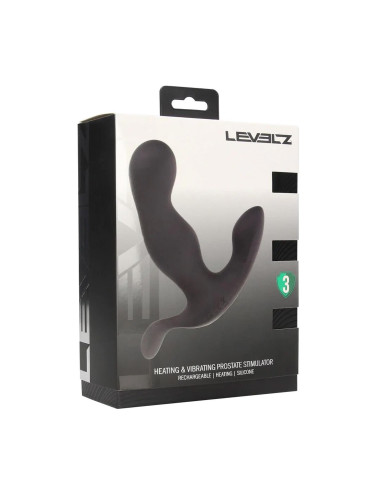Heating and Vibrating Silicone Prostate Stimulator - Black