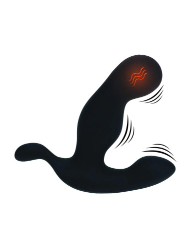Heating and Vibrating Silicone Prostate Stimulator - Black