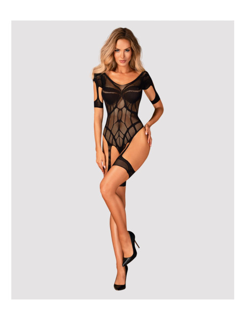 Obsessive G334 Bodystocking z podwiązaniami