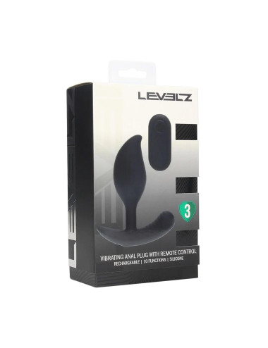 Remote Control Vibrating Liquid Silicone Anal Plug - Black