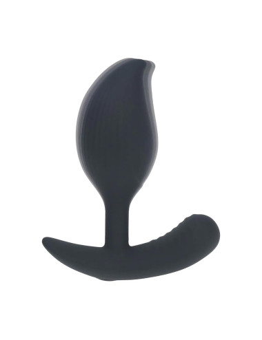 Remote Control Vibrating Liquid Silicone Anal Plug - Black