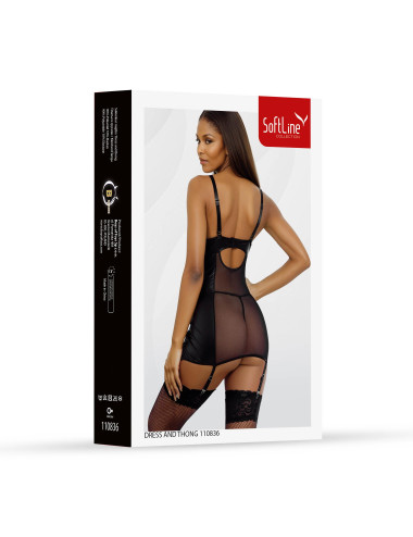 Set dress and thongs 110836 black 3XL