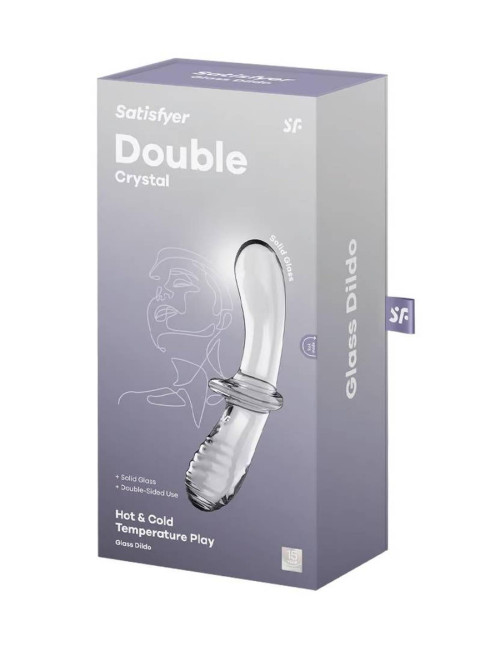 Szklane dildo borokrzemowe Satisfyer Double Crystal