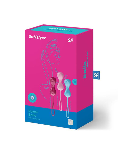 Zestaw Bezwibracyjnych Kulki Kegla Satisfyer – 3 szt., średnie (C02 Double)