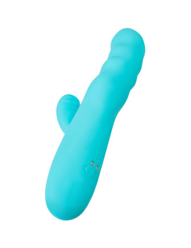 JOS Vibrator-rotator with clitoral stimulation JOS MERRY-SWI, silicone, blue, 20.7 cm
