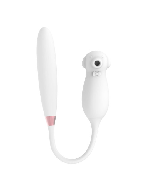Stymulator Elva Dual White - bezdotykowy stymulator powietrzny i wibrator z silikonu medycznego