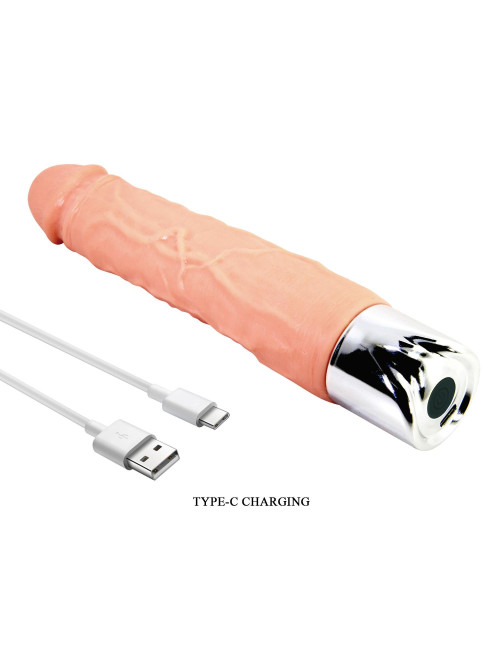 Pretty Love Osric Pro - realistyczny dildo, wibrator, 10 trybów, wodoodporny, USB-C, 22 cm