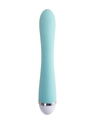 Vibrator with clitoral stimulator Flovetta by Toyfa Iris, silicone, mint, 22 cm