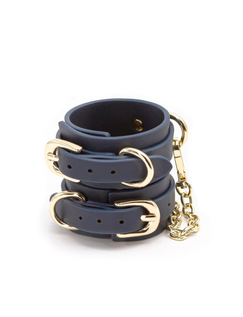 Bondage Couture Kajdanki na Nadgarstek Blue BDSM PU Faux Leather