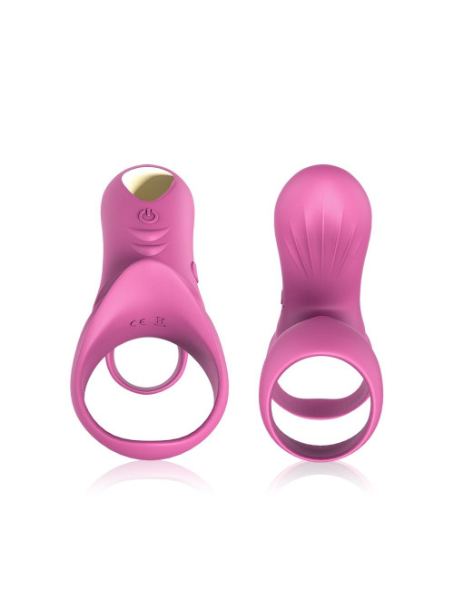 Ranger Red Pink - Pierścień wibracyjny zdalnie sterowany, wodoodporny, 9 trybów wibracji