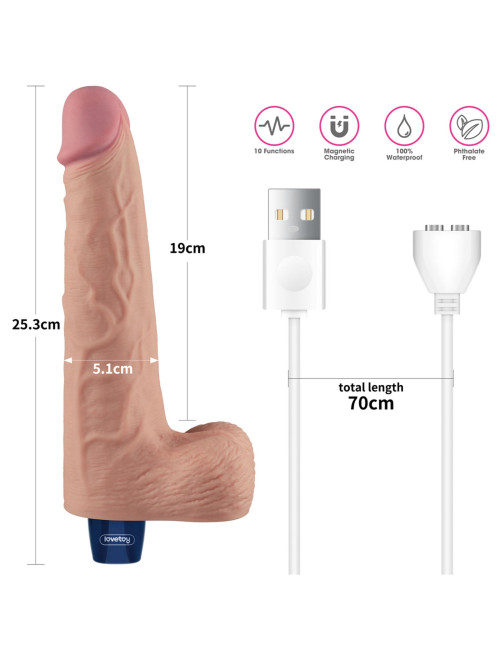 Lovetoy Real Softee Realistyczne Dildo 10 cali USB