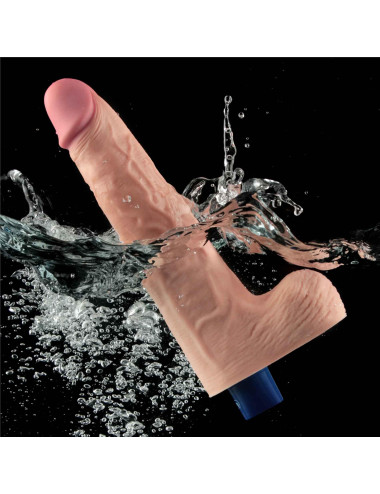 10" REAL SOFTEE Rechargeable TPE Vibrating Dildo(Flesh)