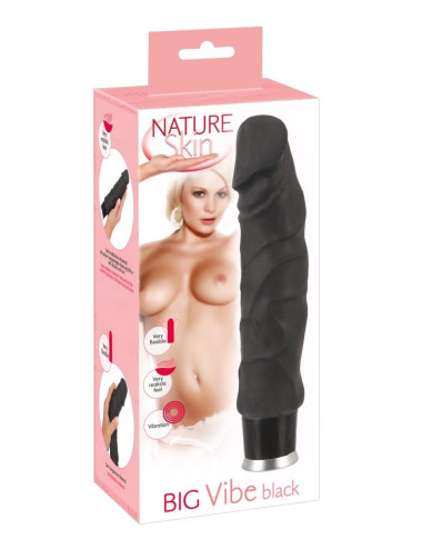 Nature Skin Big Vibe Black - Realistyczny Wibrator 23 cm, 8 trybów, Zabawki erotyczne
