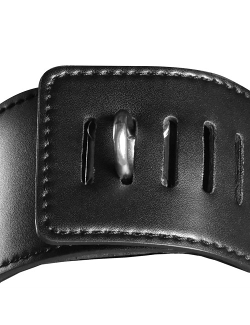 Head Harness with Zip-up Mouth and Lock - Black