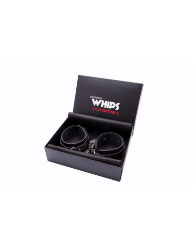 Kajdanki Męskie WHIPS - Skórzane Zabawki BDSM, Regulowane 21–25 cm, Szer. 4 cm